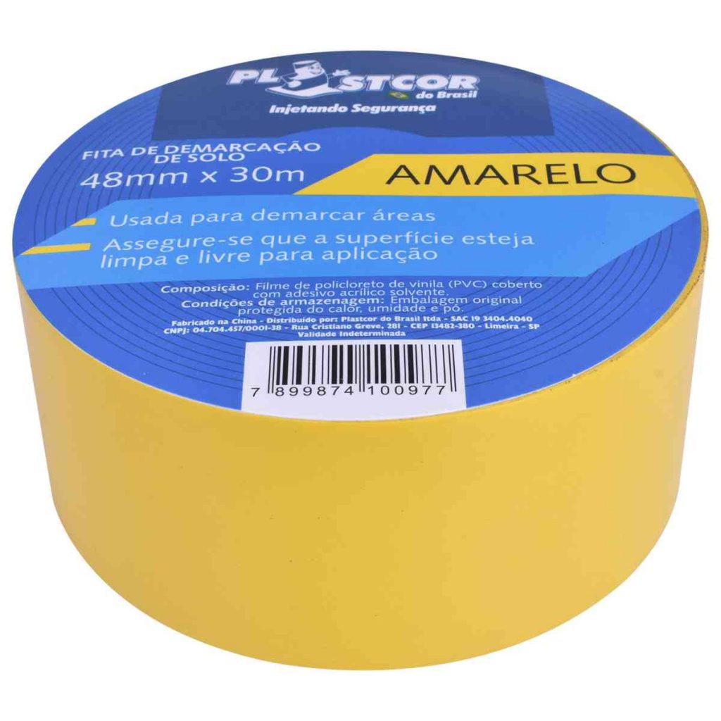 Fita De Demarca O Amarelo Mm X Mts Plastcor Bhz Epi