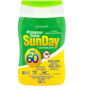 Protetor solar Sunday Ação Repelente 60FPS en creme 120mL