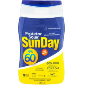 Protetor Solar Sunday Protector Solar 60FPS em creme 120mL