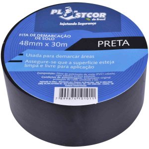 Fita de De Demarcação Preto 48MM X 30MTS – Plastcor