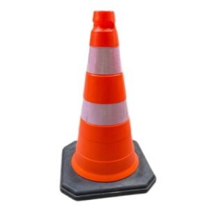 Cone Corpo com Base Borracha Preta 75CM – Plastcor